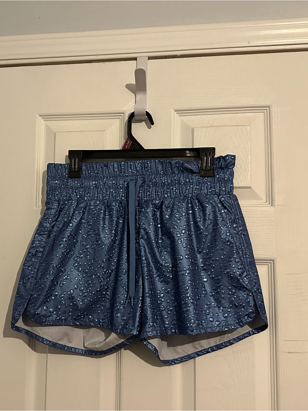 Zyia Active Blue Steel Bubbles High-Rise Bomber Shorts